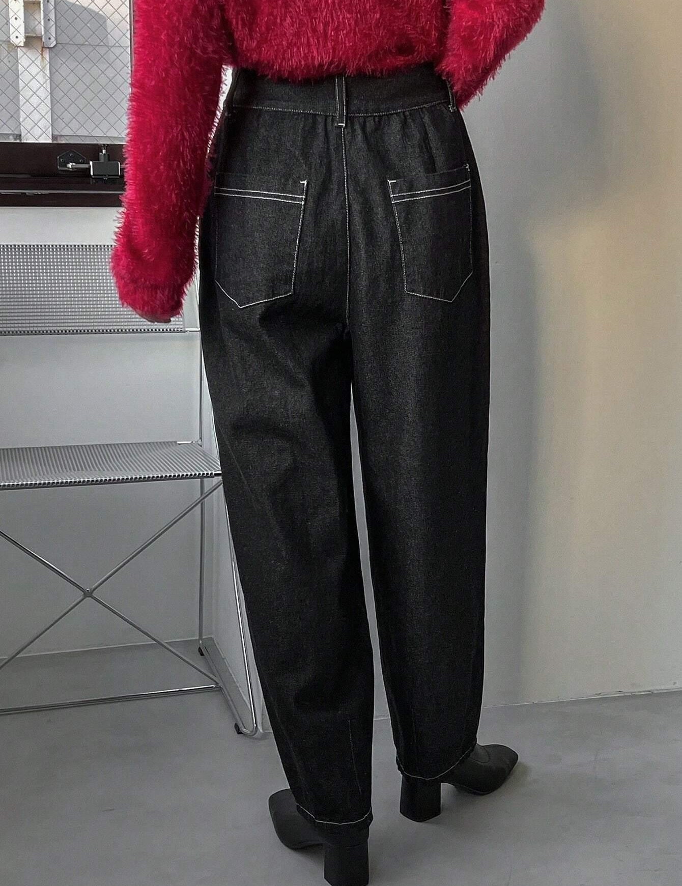 KOTTY Loose Fit Women Black Jeans 