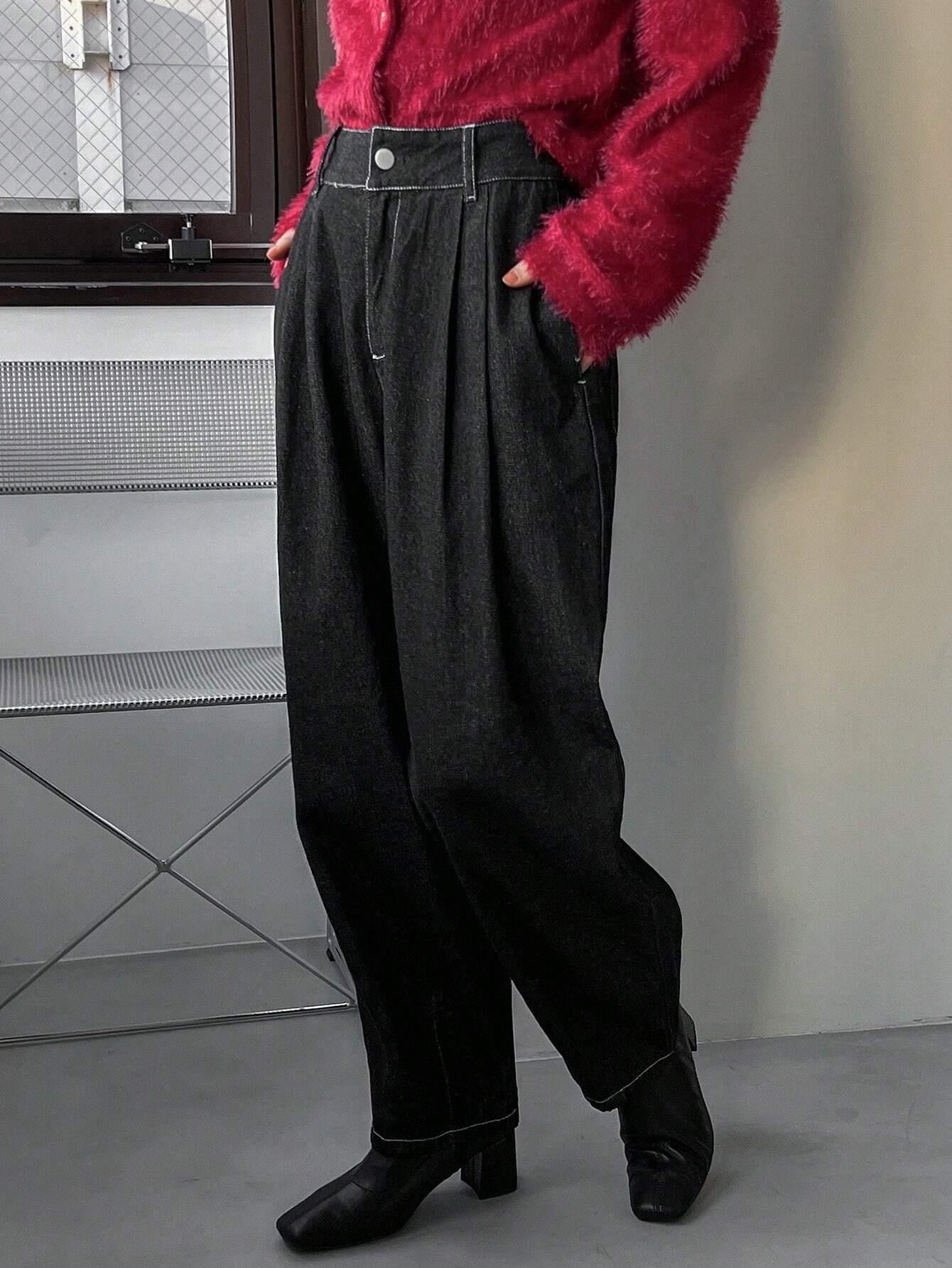 KOTTY Loose Fit Women Black Jeans 