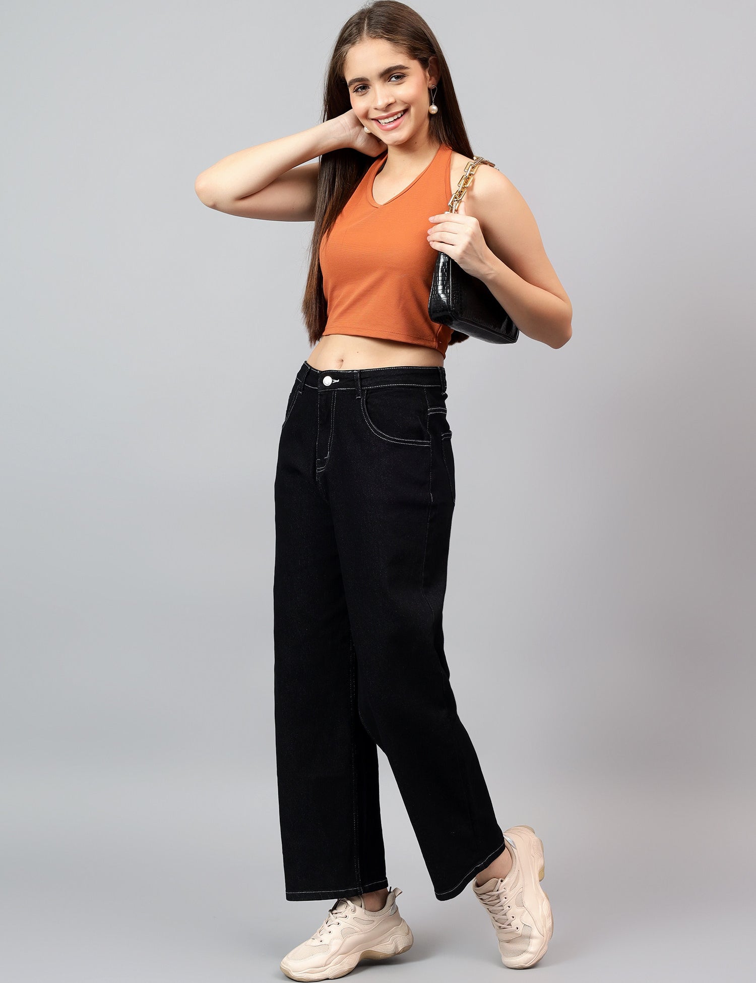 KOTTY Straight Fit Women Black Jeans 