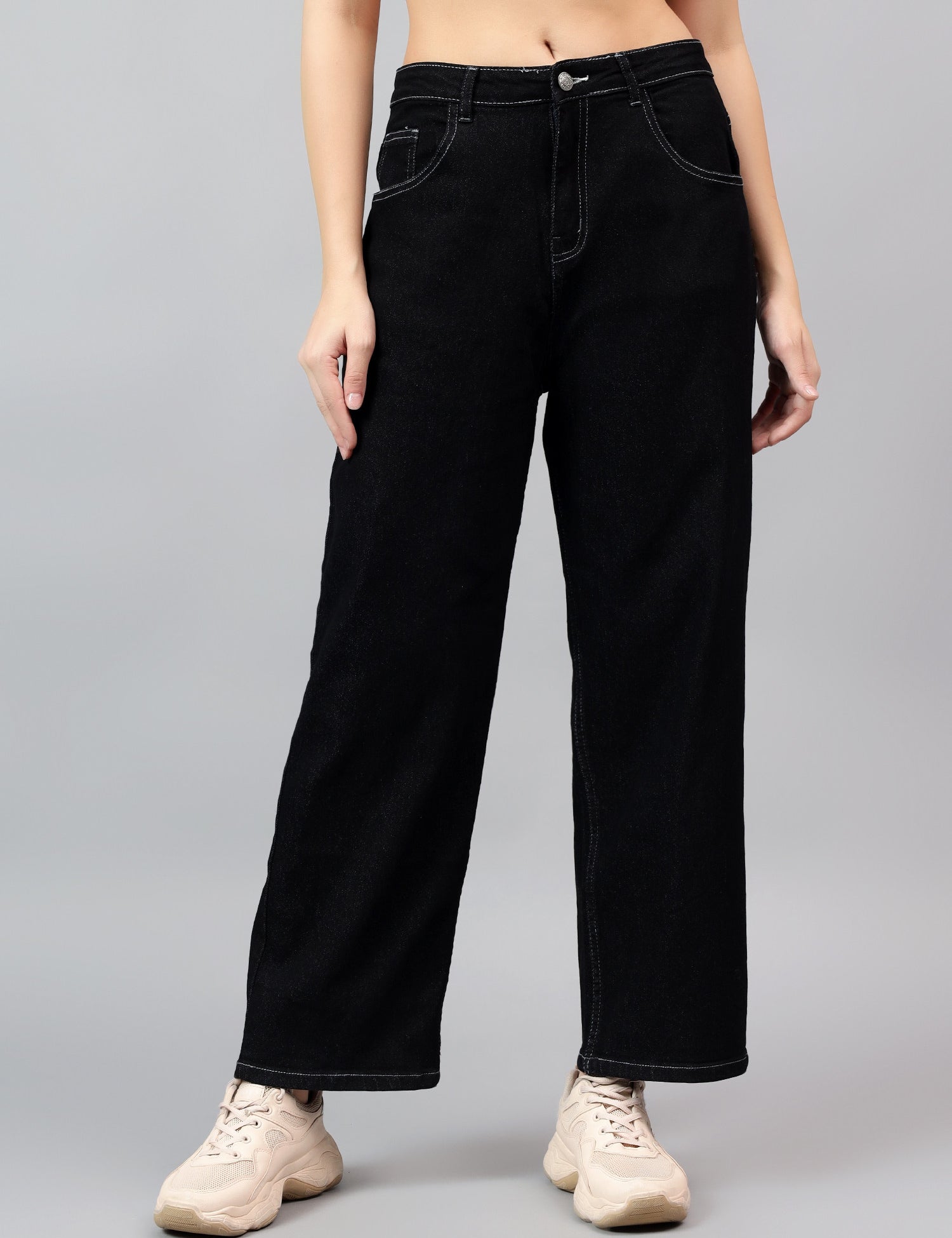 KOTTY Straight Fit Women Black Jeans 