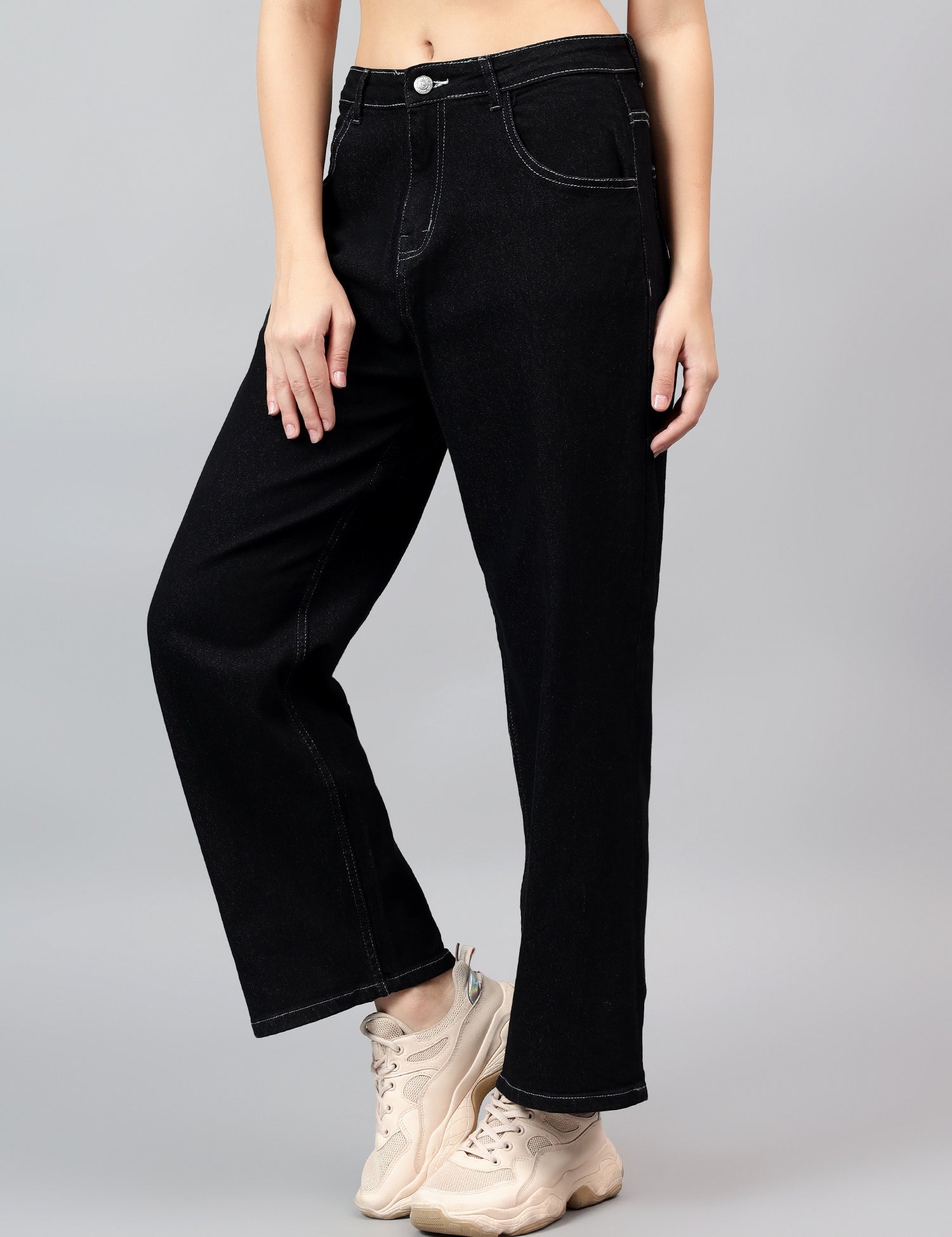 KOTTY Straight Fit Women Black Jeans 