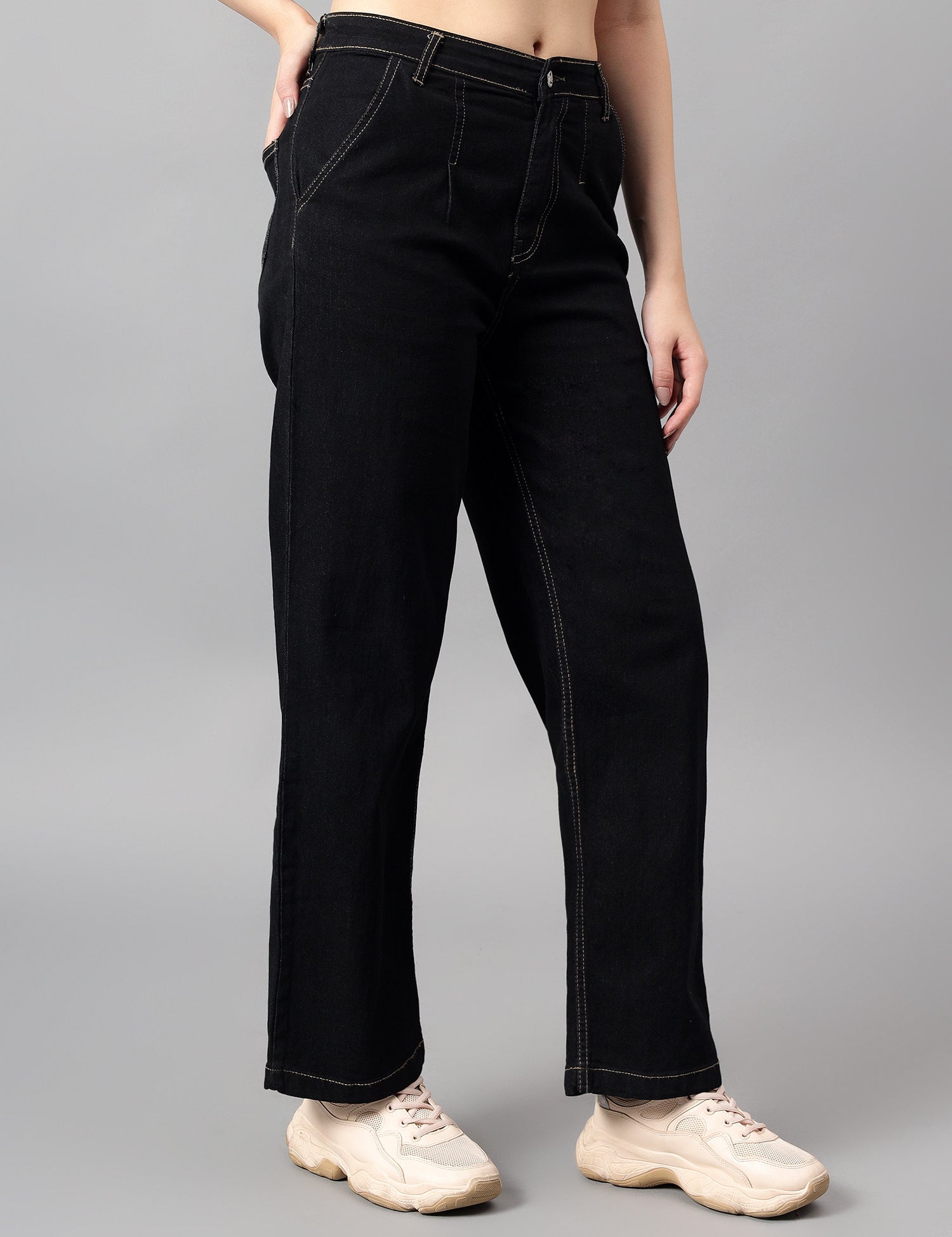 KOTTY Straight Fit Women Black Jeans 