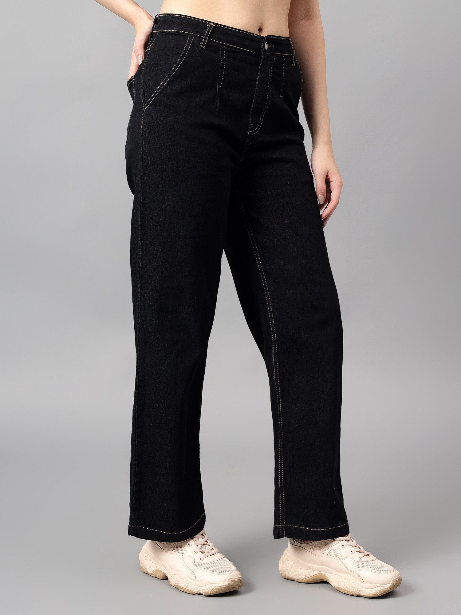 KOTTY Straight Fit Women Black Jeans 