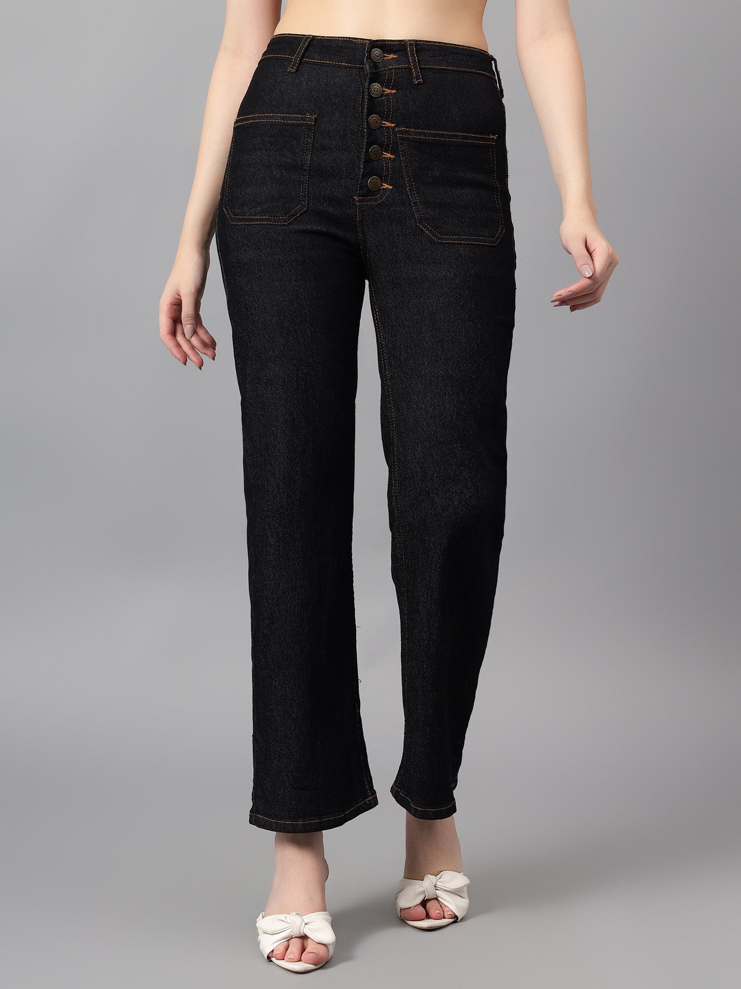 KOTTY Straight Fit Women Black Jeans 