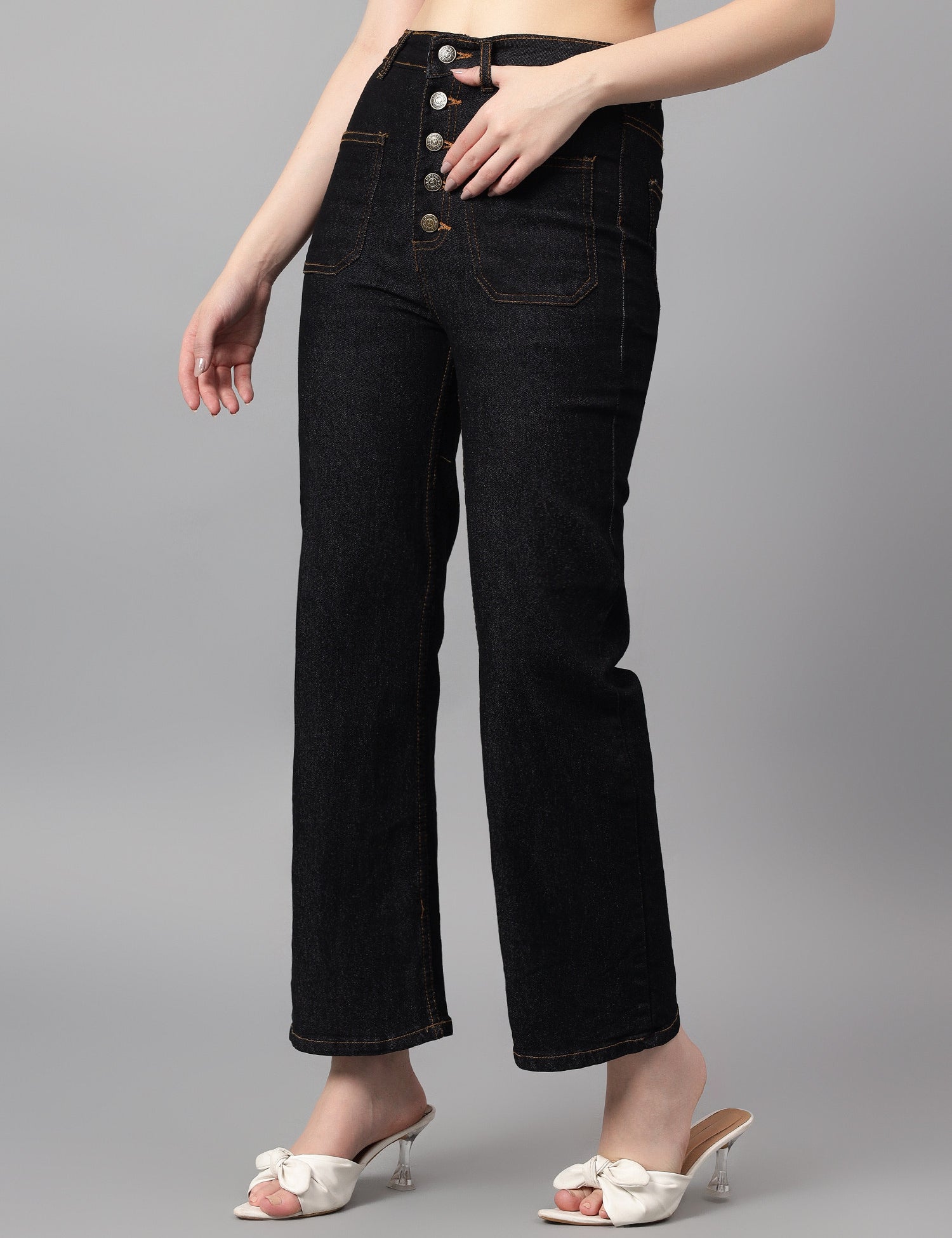 KOTTY Straight Fit Women Black Jeans 