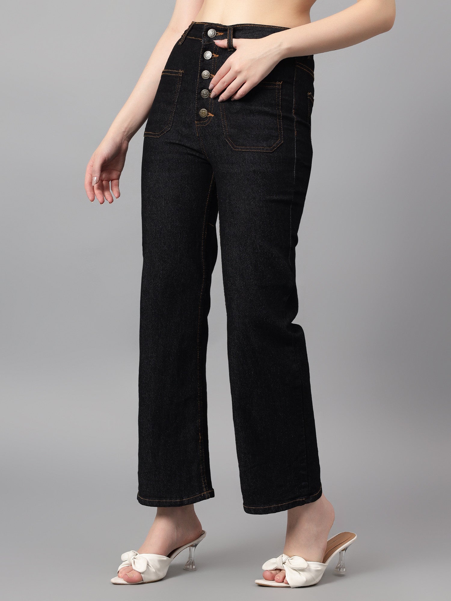 KOTTY Straight Fit Women Black Jeans 