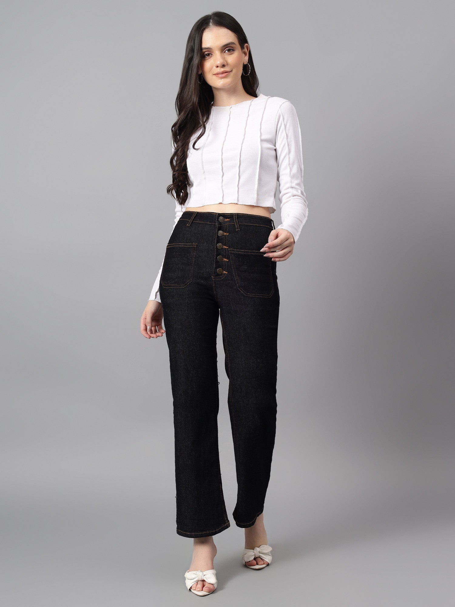 KOTTY Straight Fit Women Black Jeans 