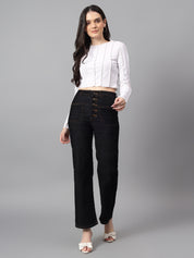KOTTY Straight Fit Women Black Jeans 