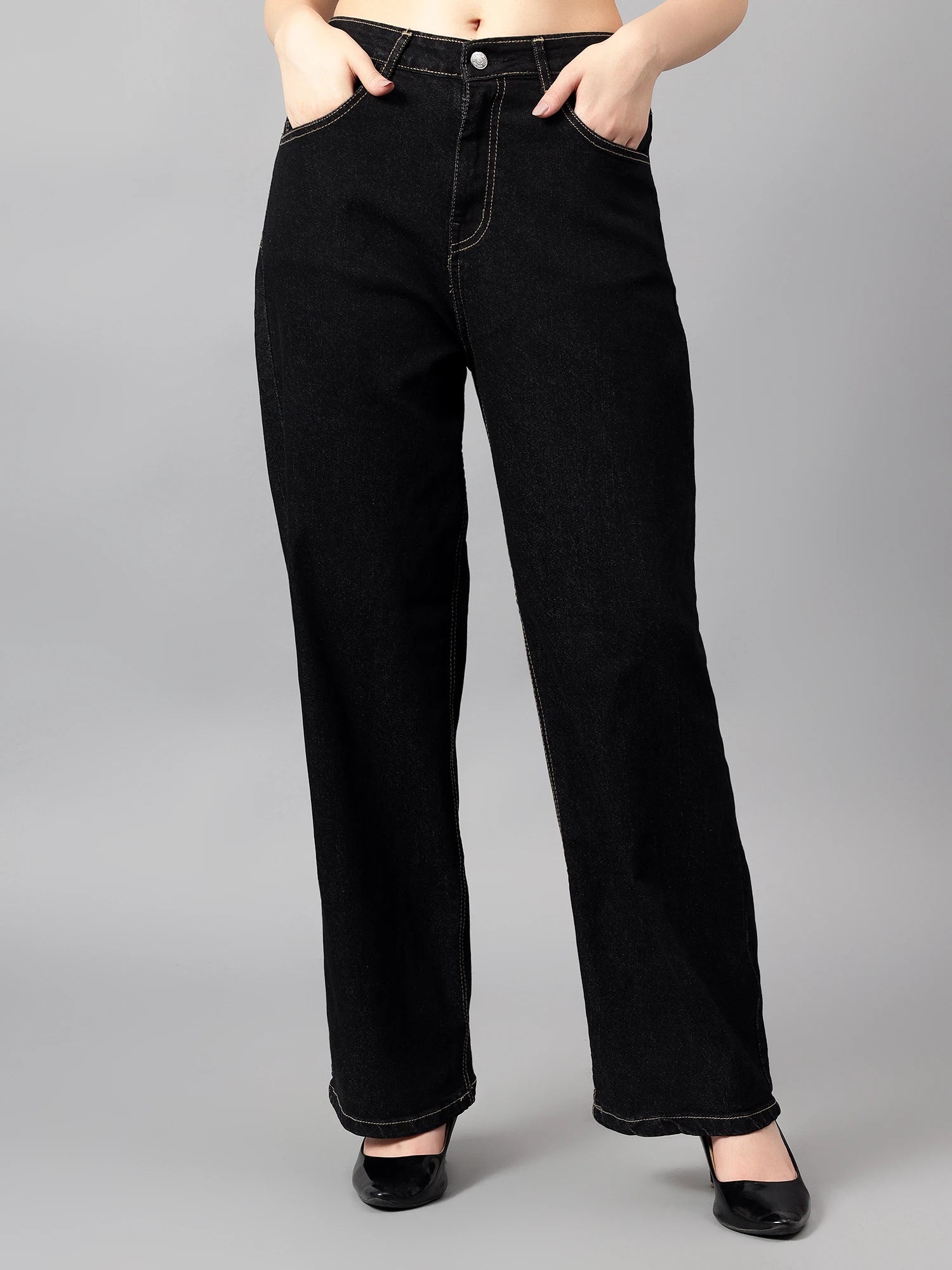 KOTTY Straight Fit Women Black Jeans 