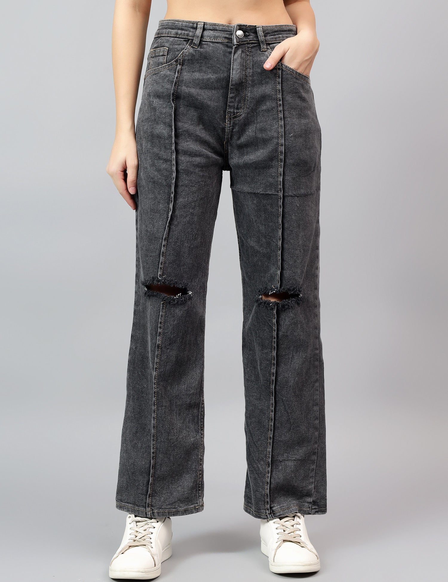 KOTTY Straight Fit Women Grey Jeans 