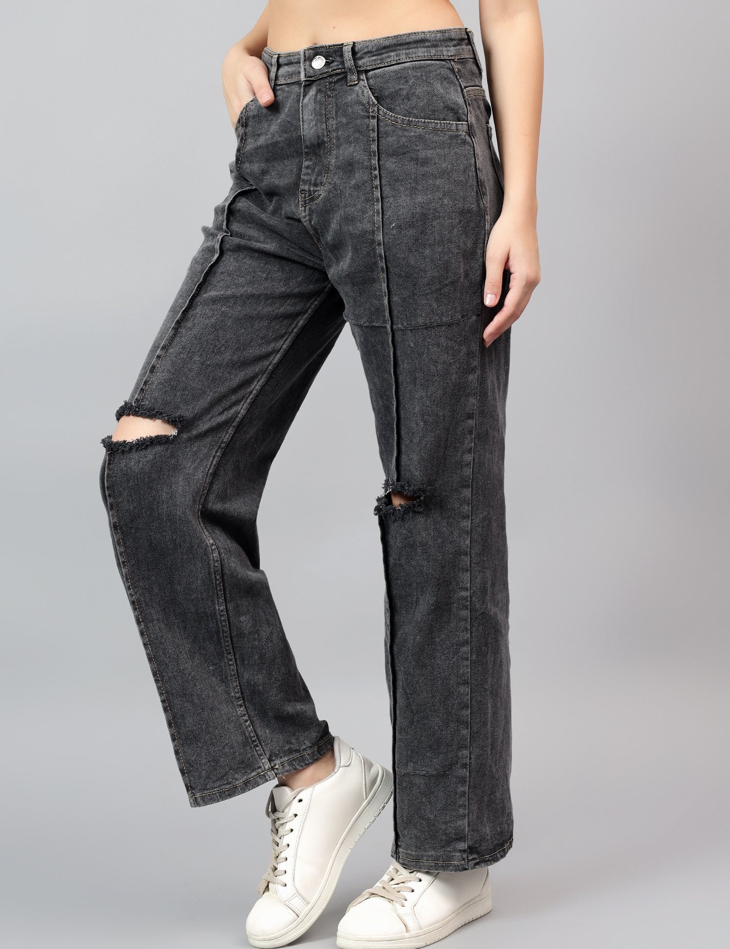 KOTTY Straight Fit Women Grey Jeans 