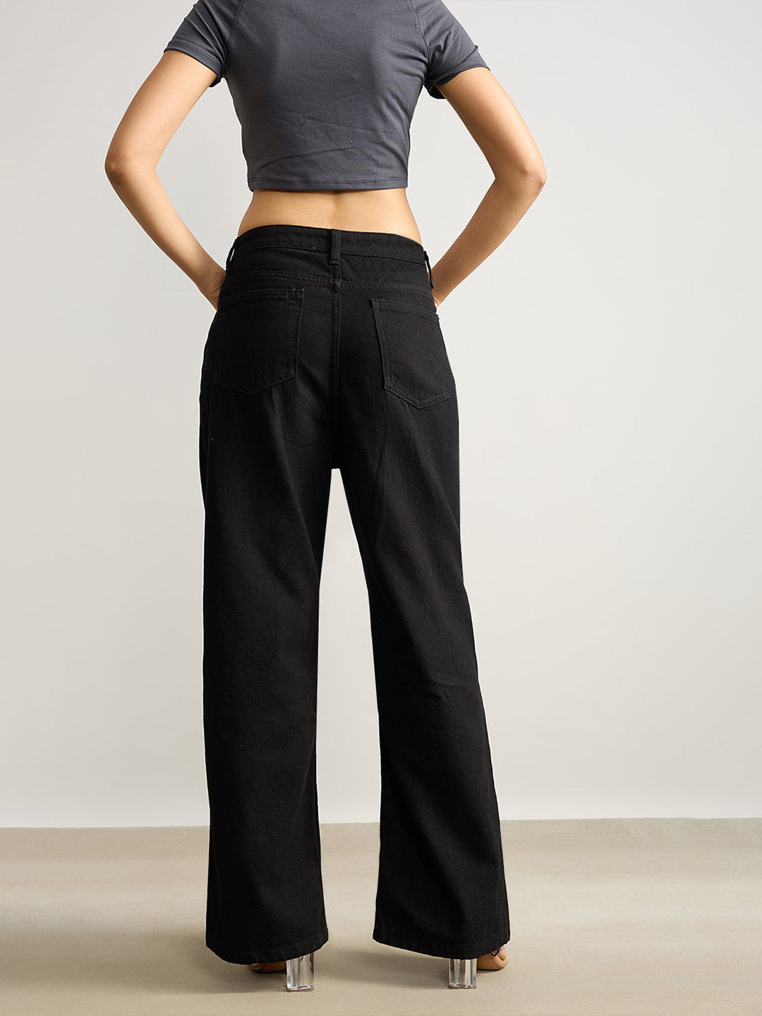 KOTTY Straight Fit Women Black Jeans 
