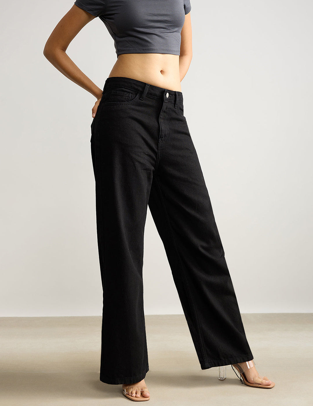 KOTTY Straight Fit Women Black Jeans 