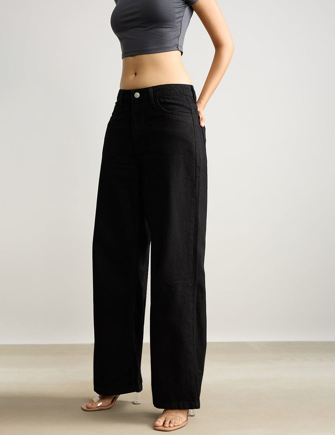 KOTTY Straight Fit Women Black Jeans 