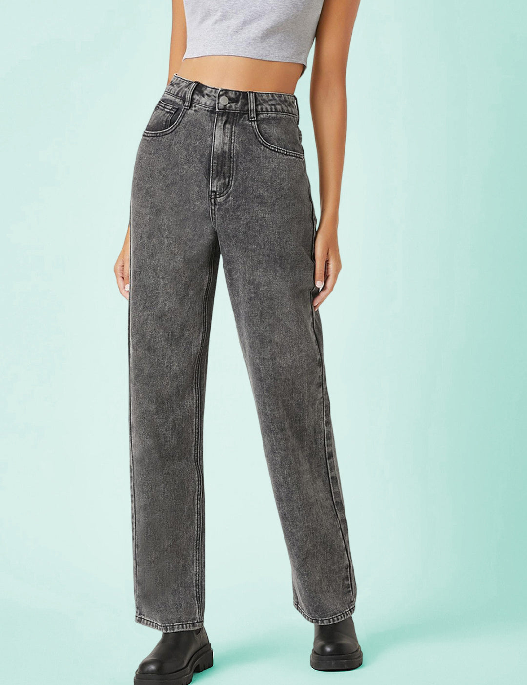 KOTTY Straight Fit Women Grey Jeans 