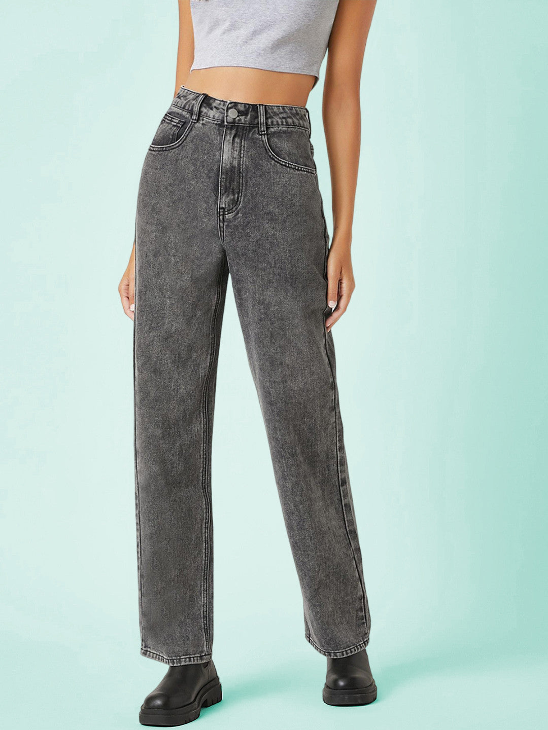 KOTTY Straight Fit Women Grey Jeans 