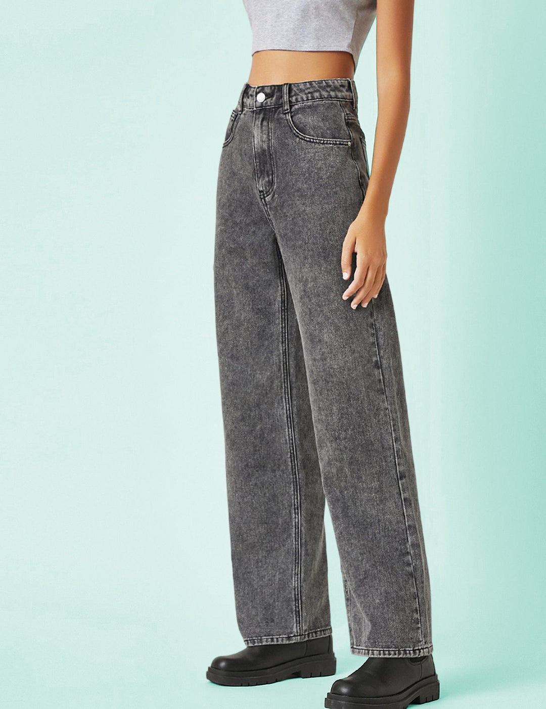 KOTTY Straight Fit Women Grey Jeans 