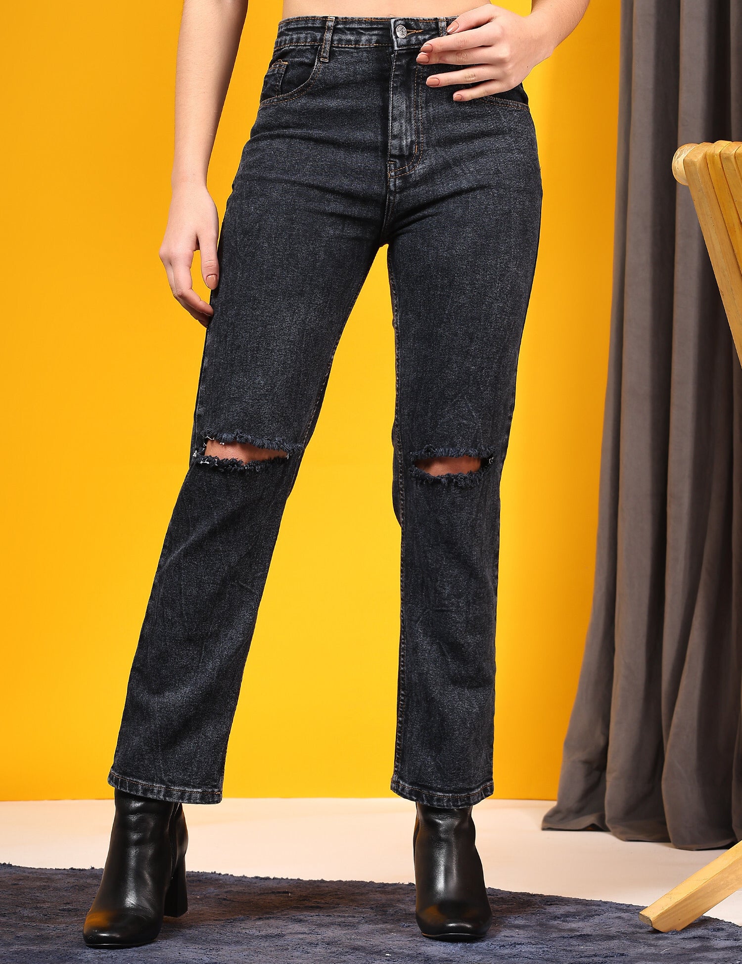 KOTTY Solid Womens Casual Regular Jeans