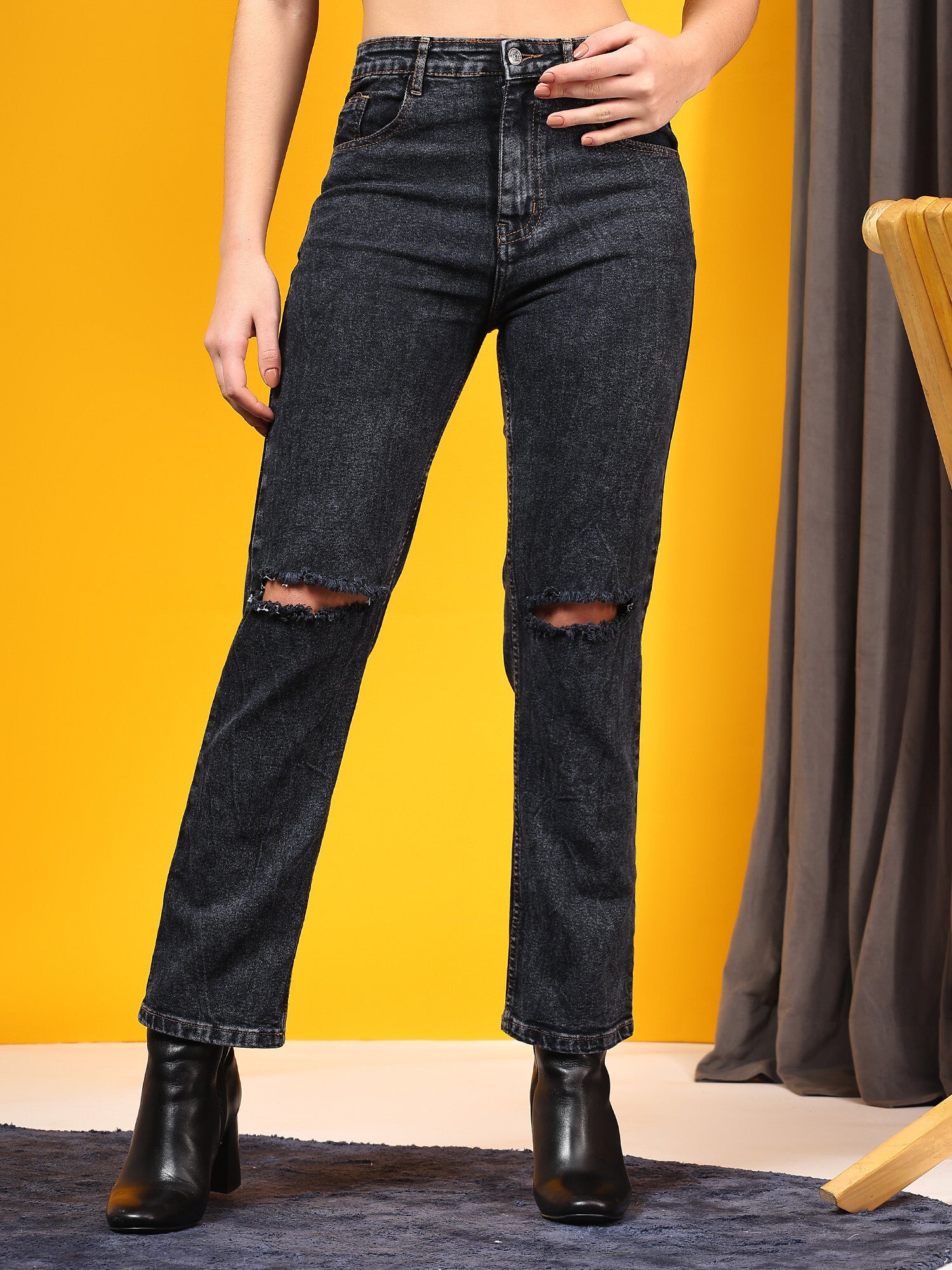 KOTTY Solid Womens Casual Regular Jeans
