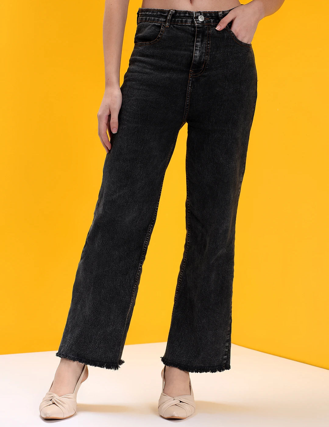 KOTTY Boot-Leg Women Black Jeans 