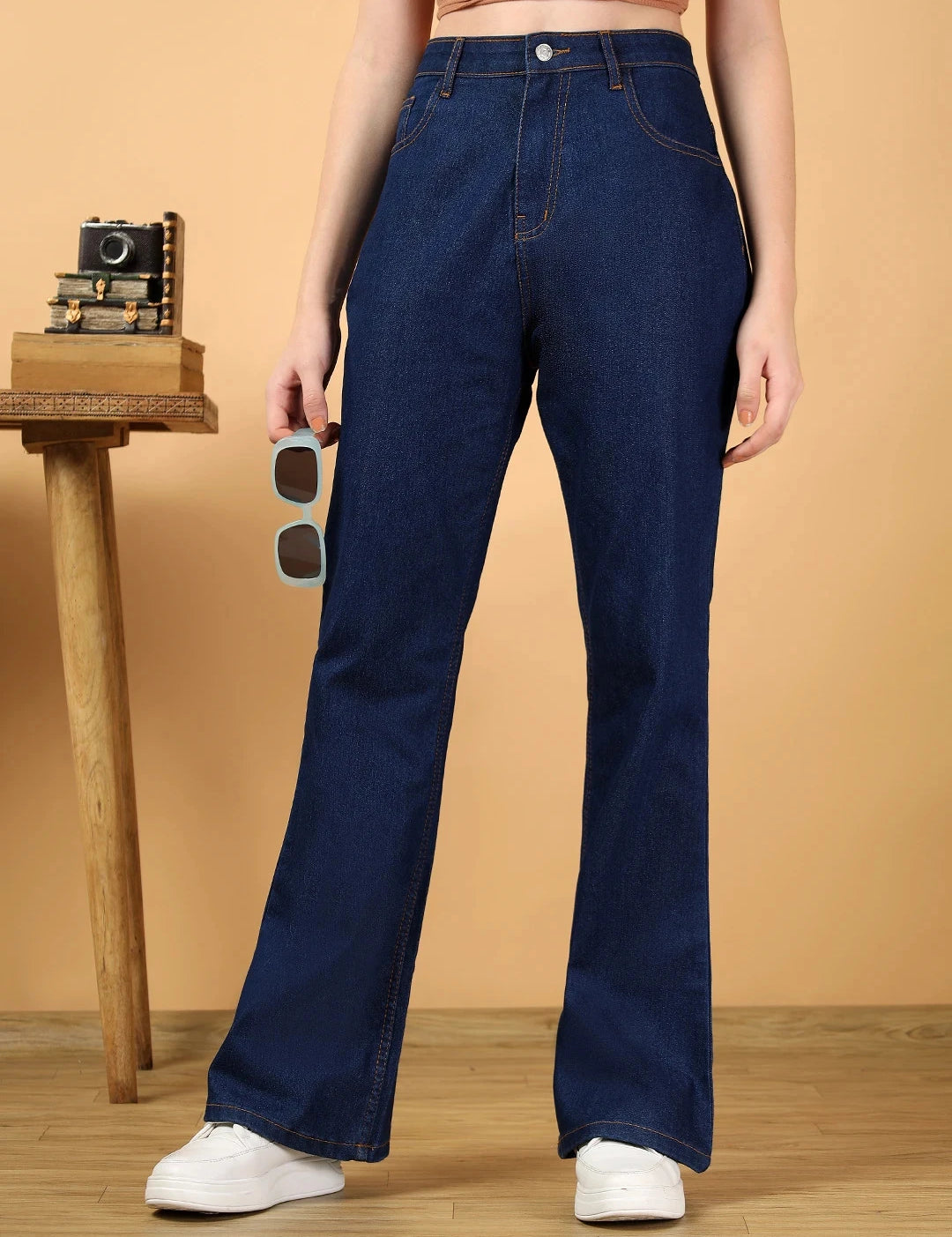 KOTTY Boot-Leg Women Dark Blue Jeans 