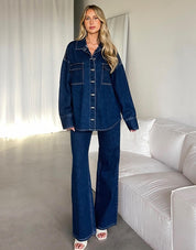 Women’s Dark Blue Wide Leg Jeans