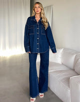 Women’s Dark Blue Wide Leg Jeans