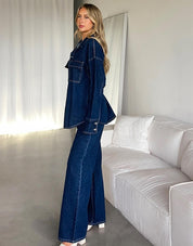 Women’s Dark Blue Wide Leg Jeans