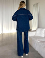 Women’s Dark Blue Wide Leg Jeans