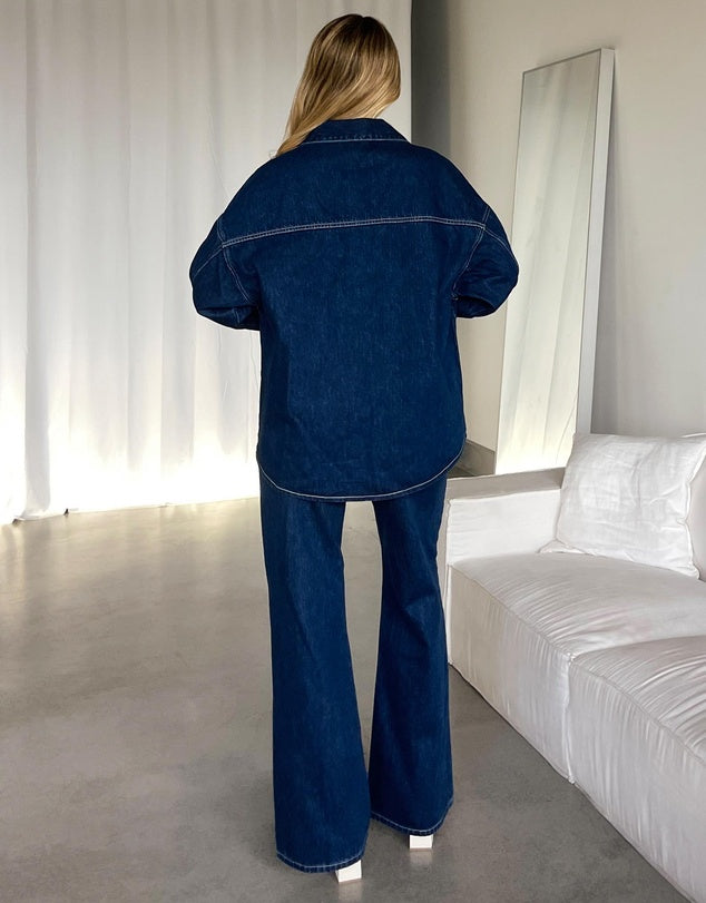Women’s Dark Blue Wide Leg Jeans