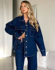 Women’s Dark Blue Wide Leg Jeans