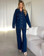 Women’s Dark Blue Wide Leg Jeans