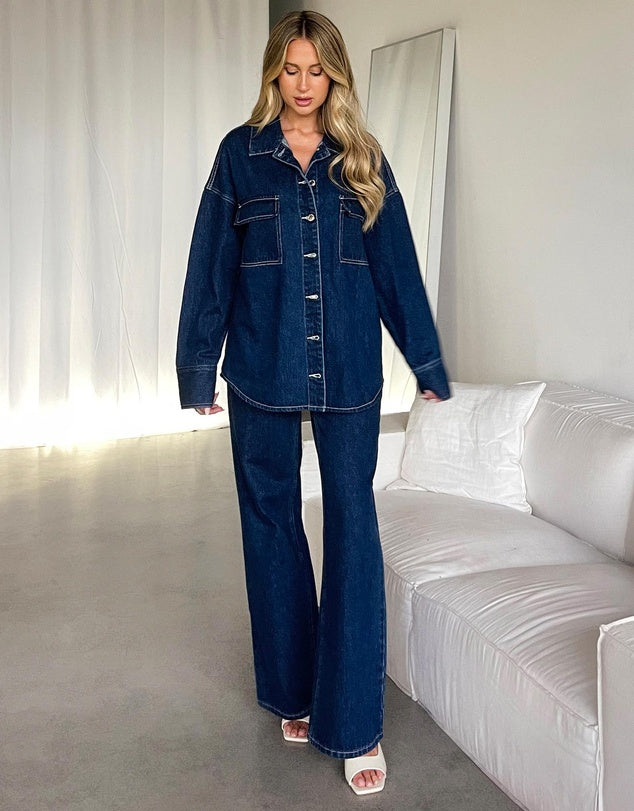Women’s Dark Blue Wide Leg Jeans