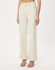 Women’s Beige High Waisted Wide Leg Jeans