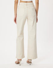 Women’s Beige High Waisted Wide Leg Jeans