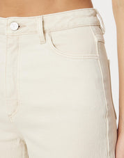 Women’s Beige High Waisted Wide Leg Jeans