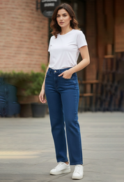 Women’s Dark Blue High Waisted Slim Fit Jeans