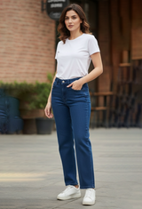 Women’s Dark Blue High Waisted Slim Fit Jeans