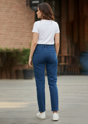 Women’s Dark Blue High Waisted Slim Fit Jeans