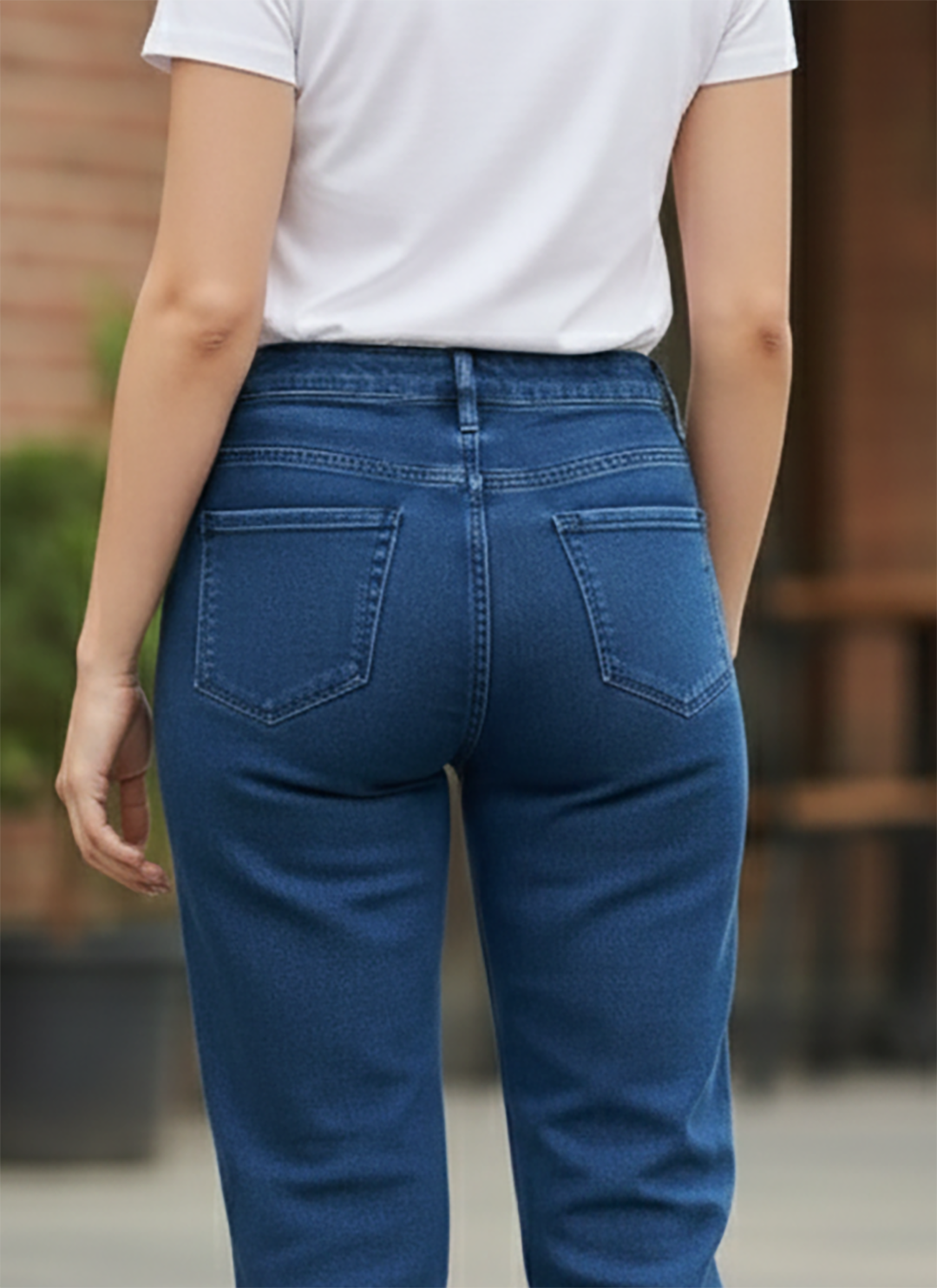 Women’s Dark Blue High Waisted Slim Fit Jeans