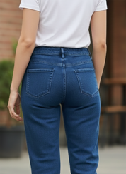 Women’s Dark Blue High Waisted Slim Fit Jeans