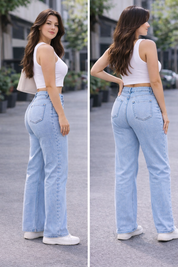 Women's High Waist Wide Leg Jeans