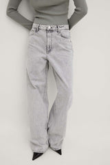 Women's Grey Washed Regular Fit Jeans