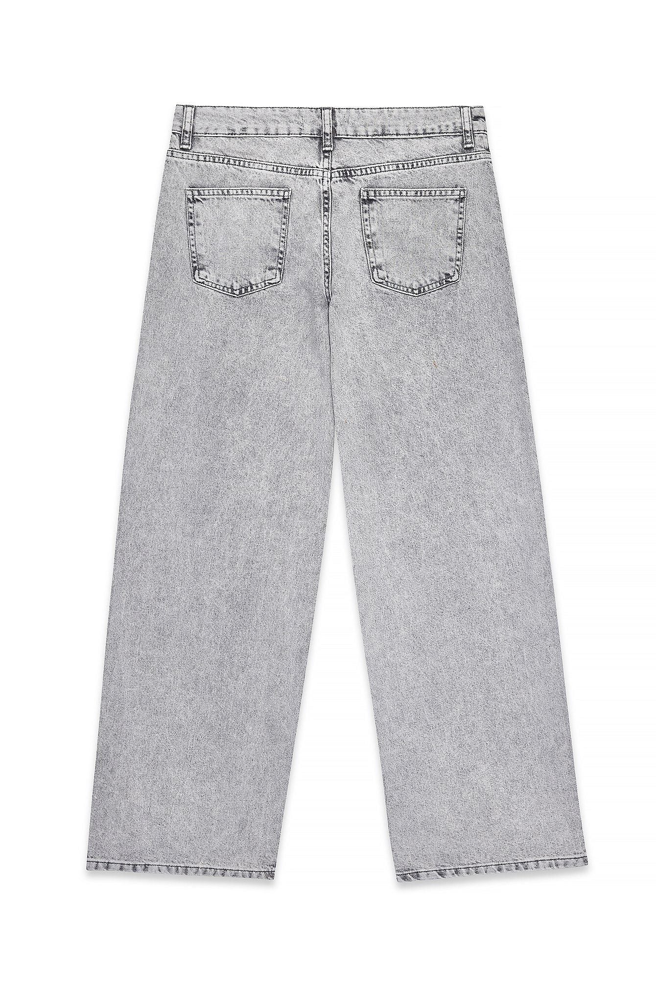 Women's Grey Washed Regular Fit Jeans