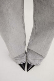 Women's Grey Washed Regular Fit Jeans