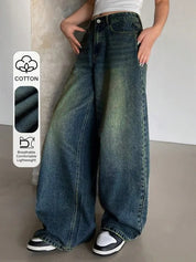 Green Tie-Dye Wide Leg Jeans