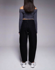 Women's High Waist Black Wide Leg Denim Jeans