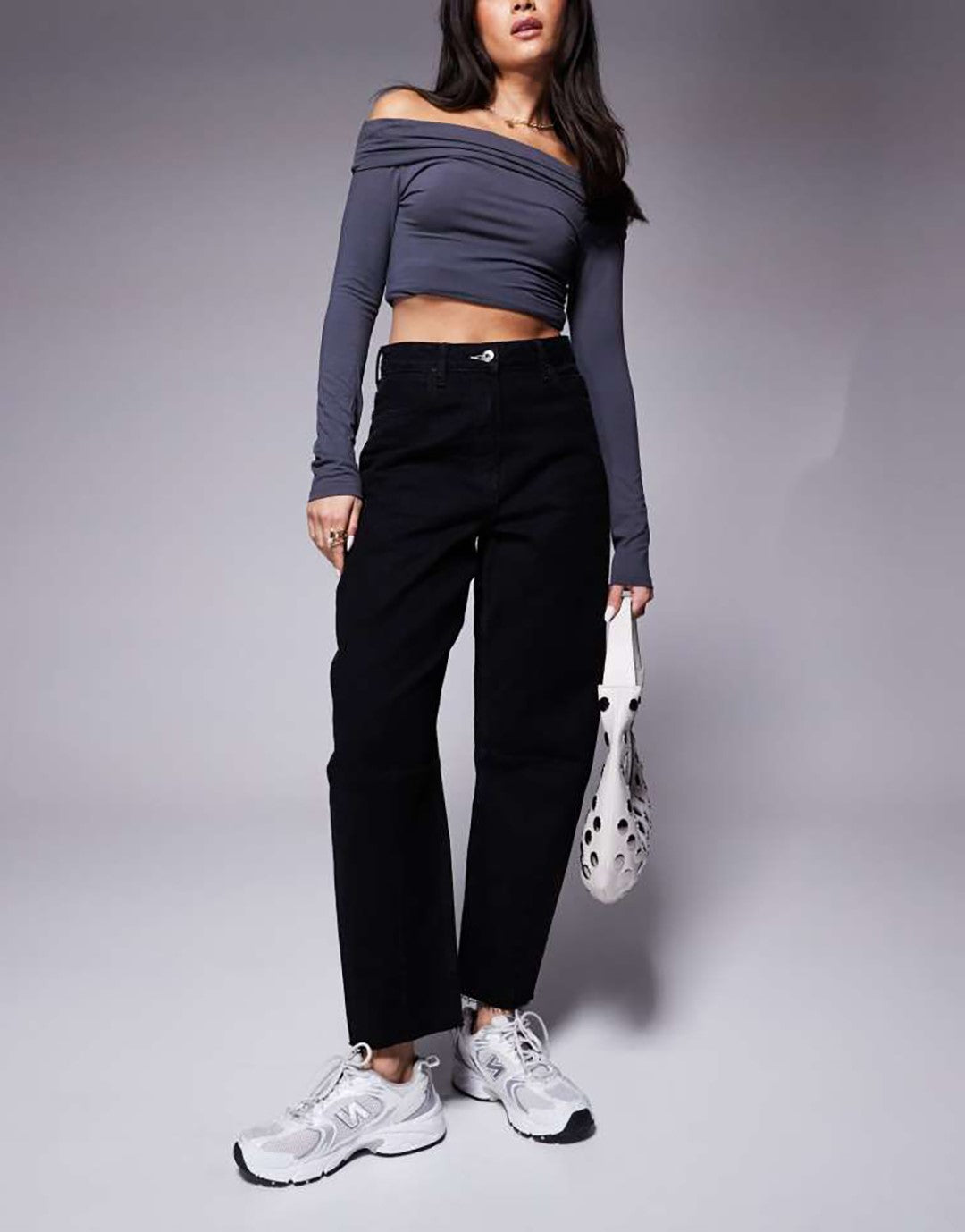 Women's High Waist Black Wide Leg Denim Jeans