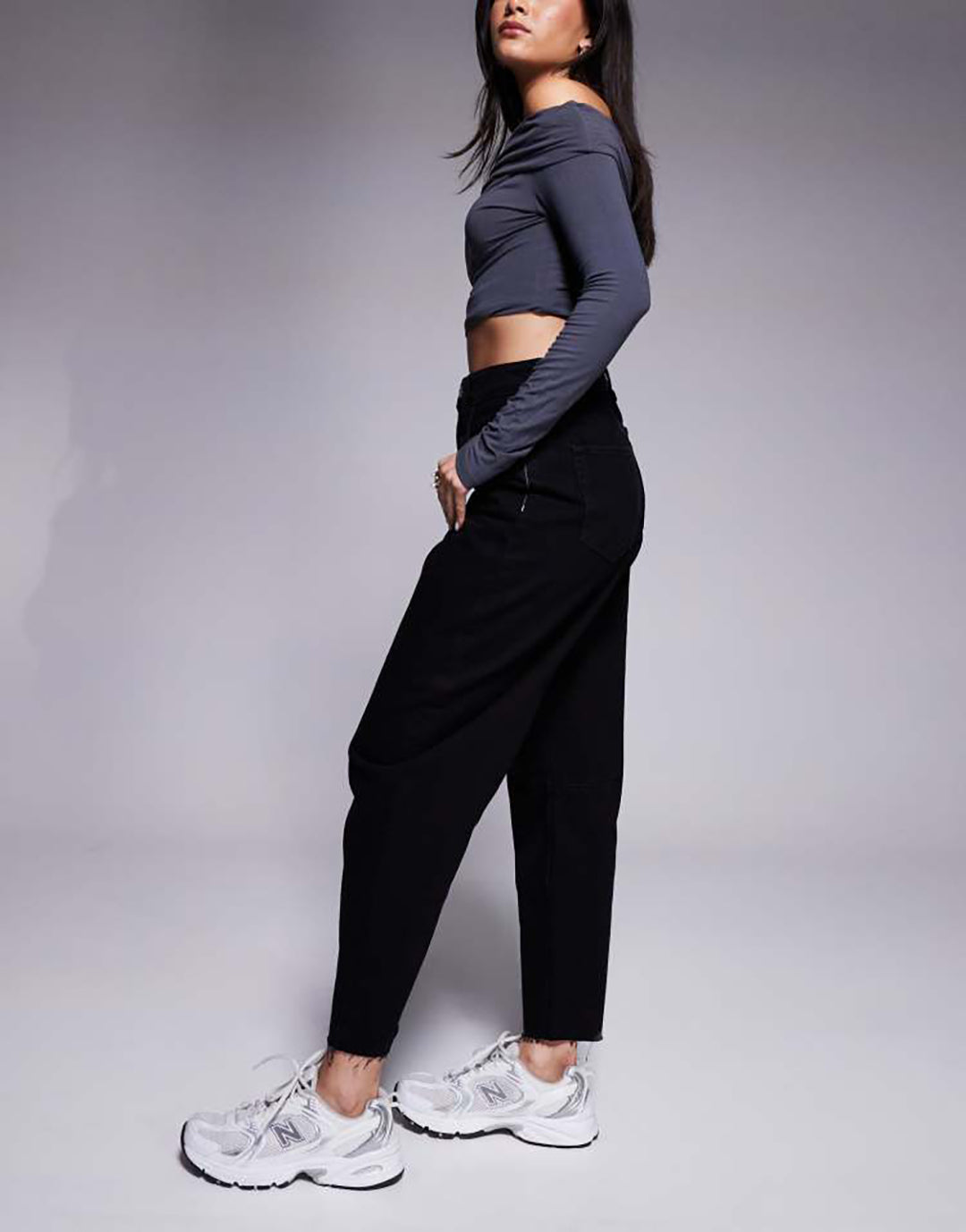 Women's High Waist Black Wide Leg Denim Jeans