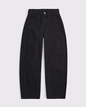 Women's High Waist Black Straight Leg Denim Jeans